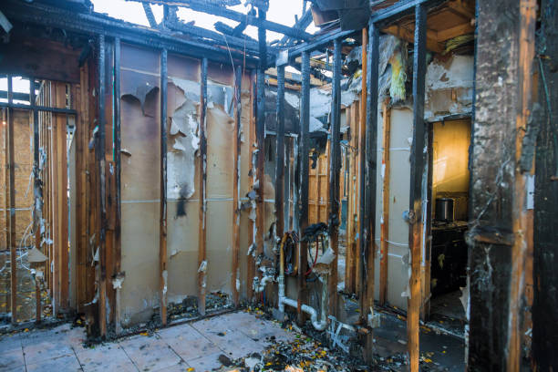 Professional Emergency Fire Damage Restoration technician working in Victoria, TX